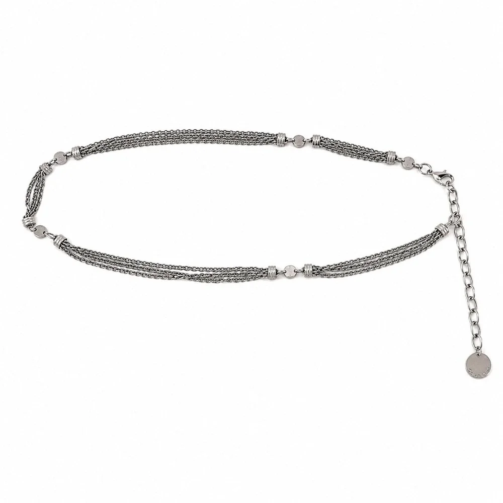 Calvin Klein Silver Tone Multi Chain Hip Belt Waist Chain Y2K‎ Statement 36